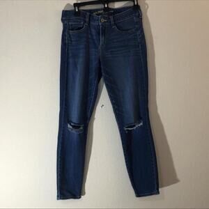 Arizona Jeans Co Juniors Size 7 Distressed Medium Dark Wash School - Flawed -